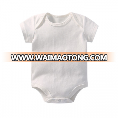 Wholesale newborn bodysuit  100% cotton  plain white baby romper